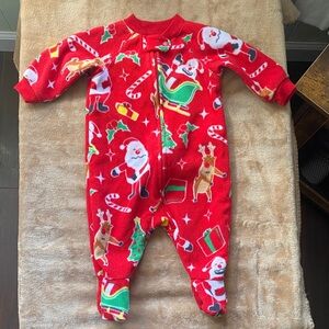The Children's Place Red Santa Print Footie